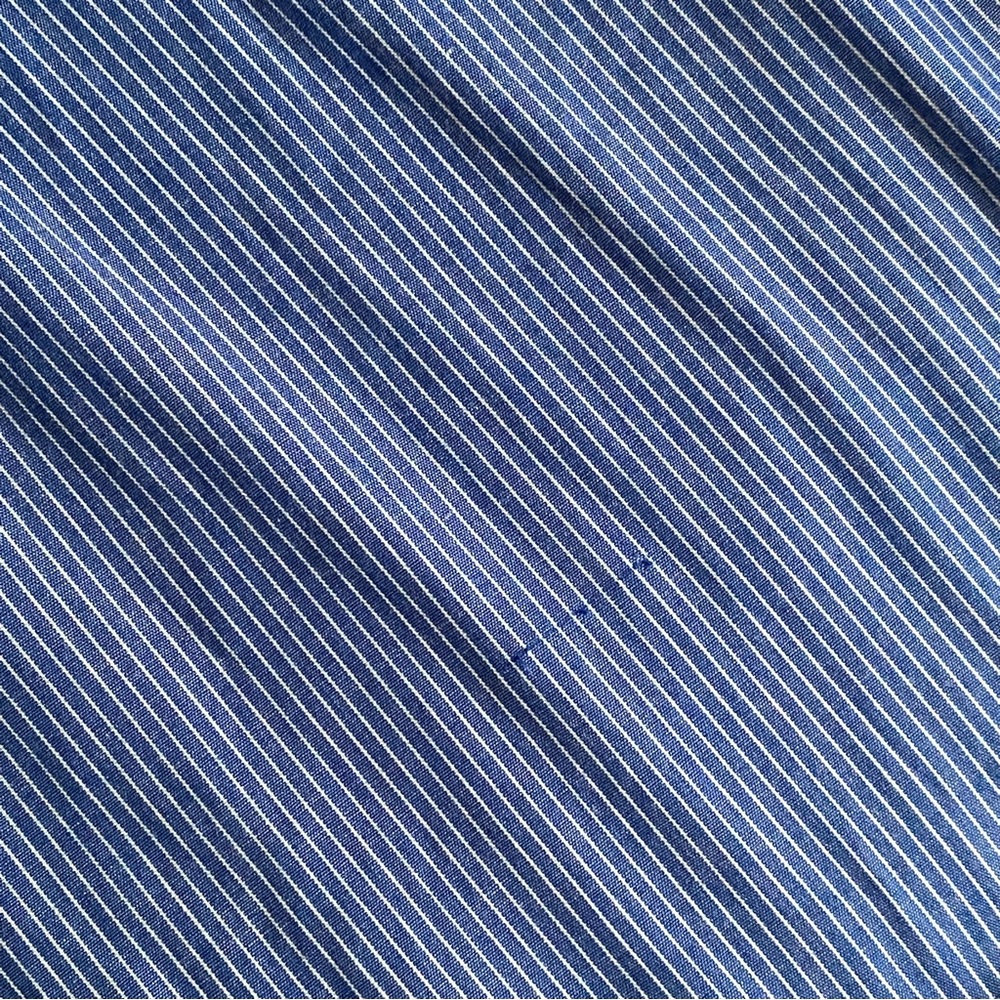 ABERCROMBIE PINSTRIPE COTTON POPLIN MIDI SHIRT DRESS COASTAL RESORT Blue White S - Picture 9 of 11